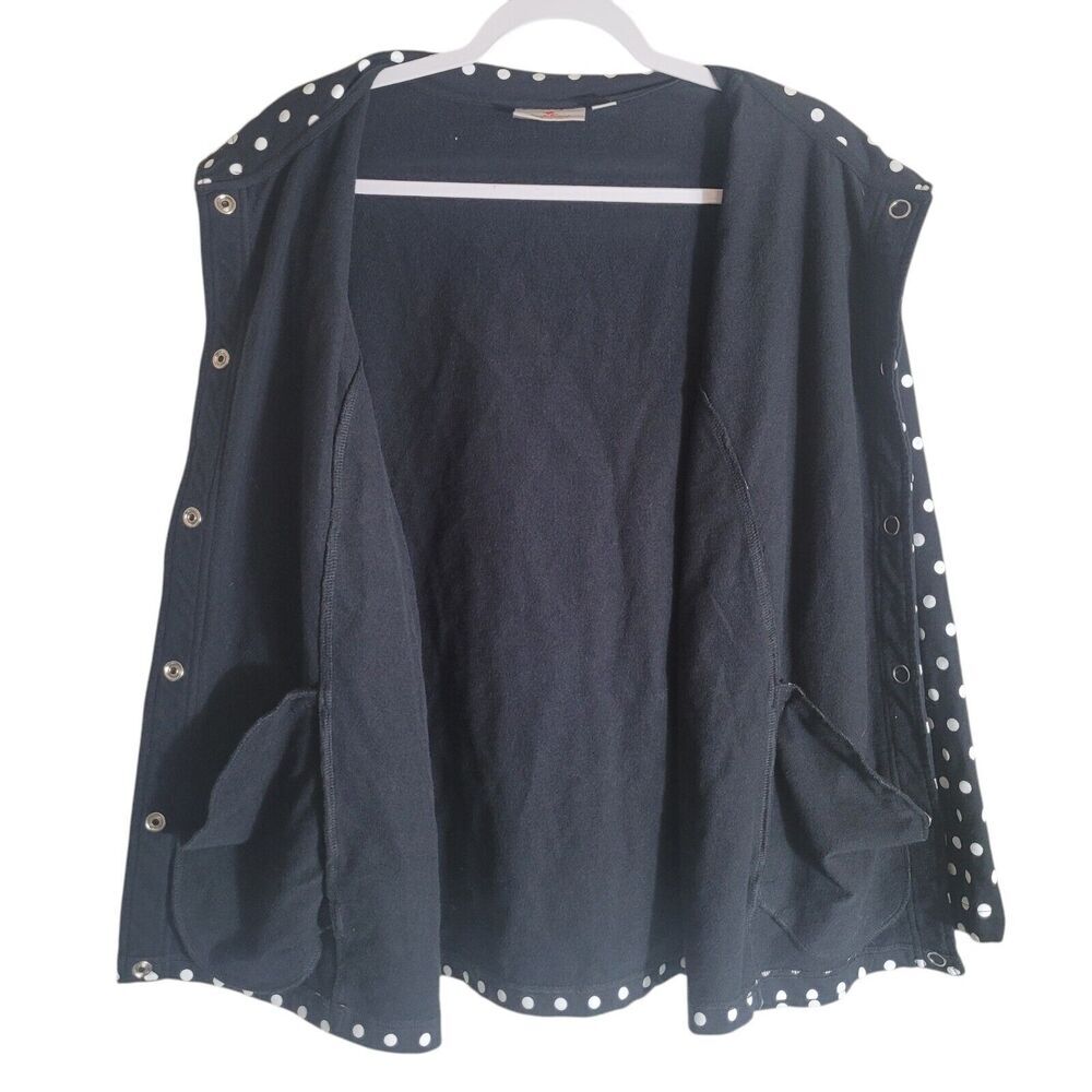 Quacker Factory Polka Dot Snap Button Top Womens … - image 3